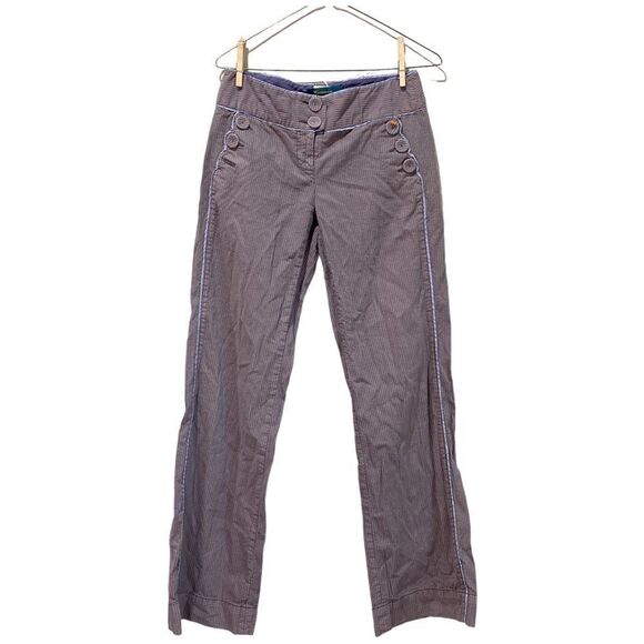 ANTHROPOLOGIE Cartonnier Striped Trousers Blue Trim Size 2 - Picture 1 of 6